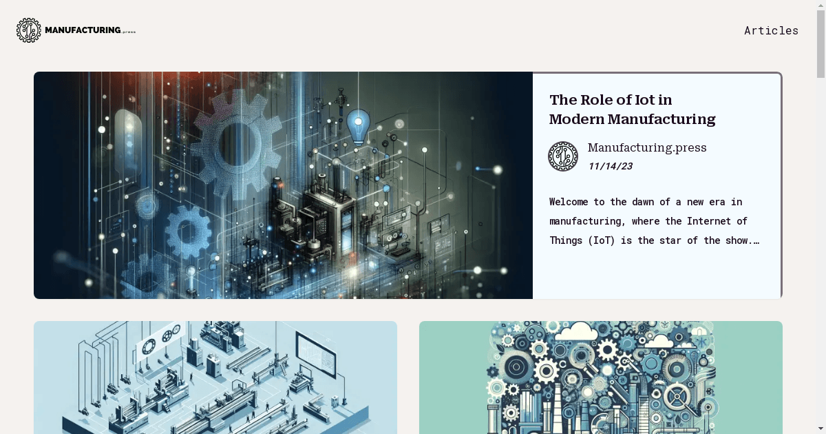 Manufacturing.press Launches as the Premier Platform for Industry News and Insights