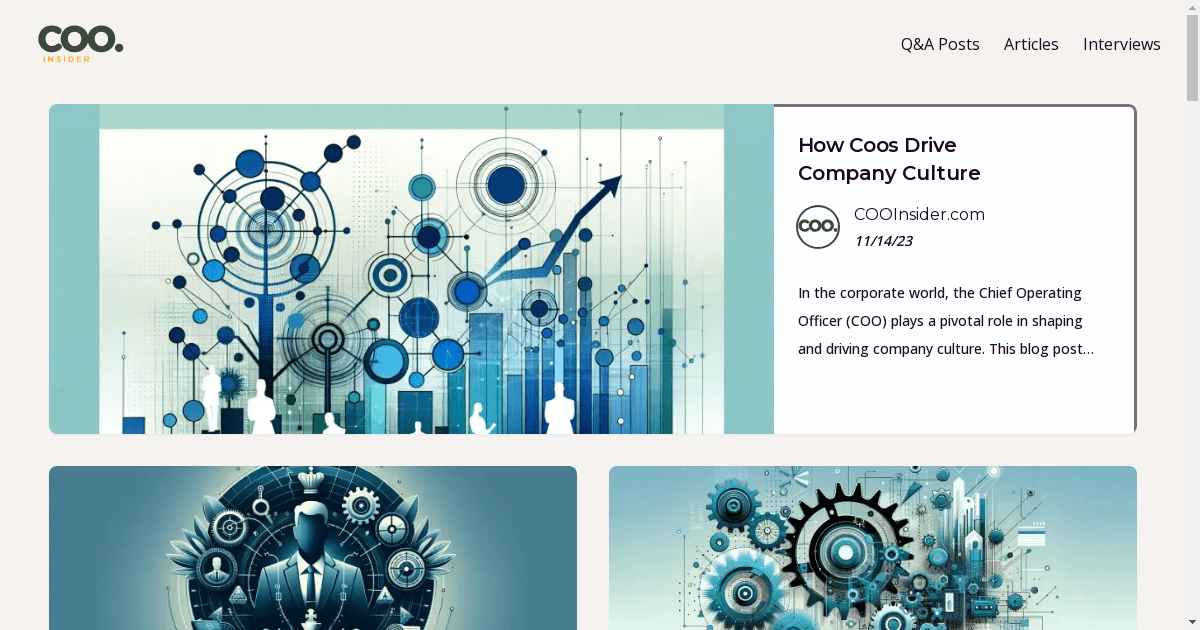 COOInsider.com Launches as a Premier Resource for Operations Professionals