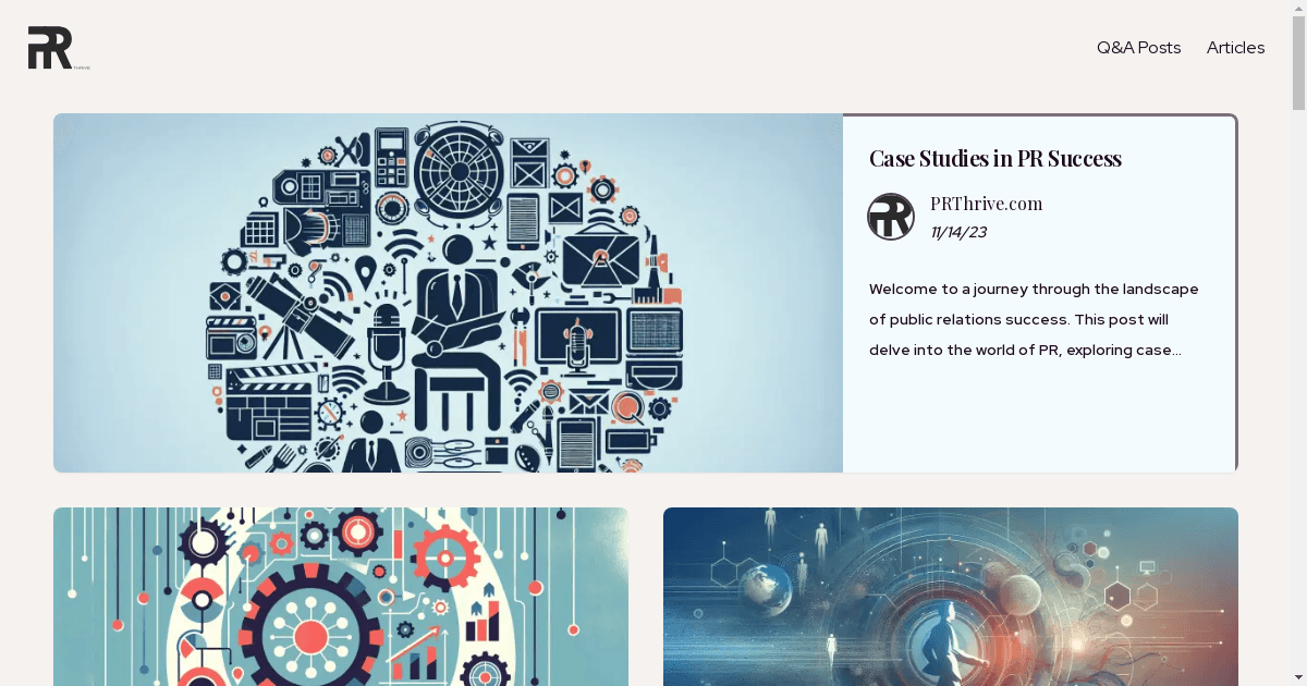 PRThrive.com Launches as a Premier Destination for Public Relations Expertise