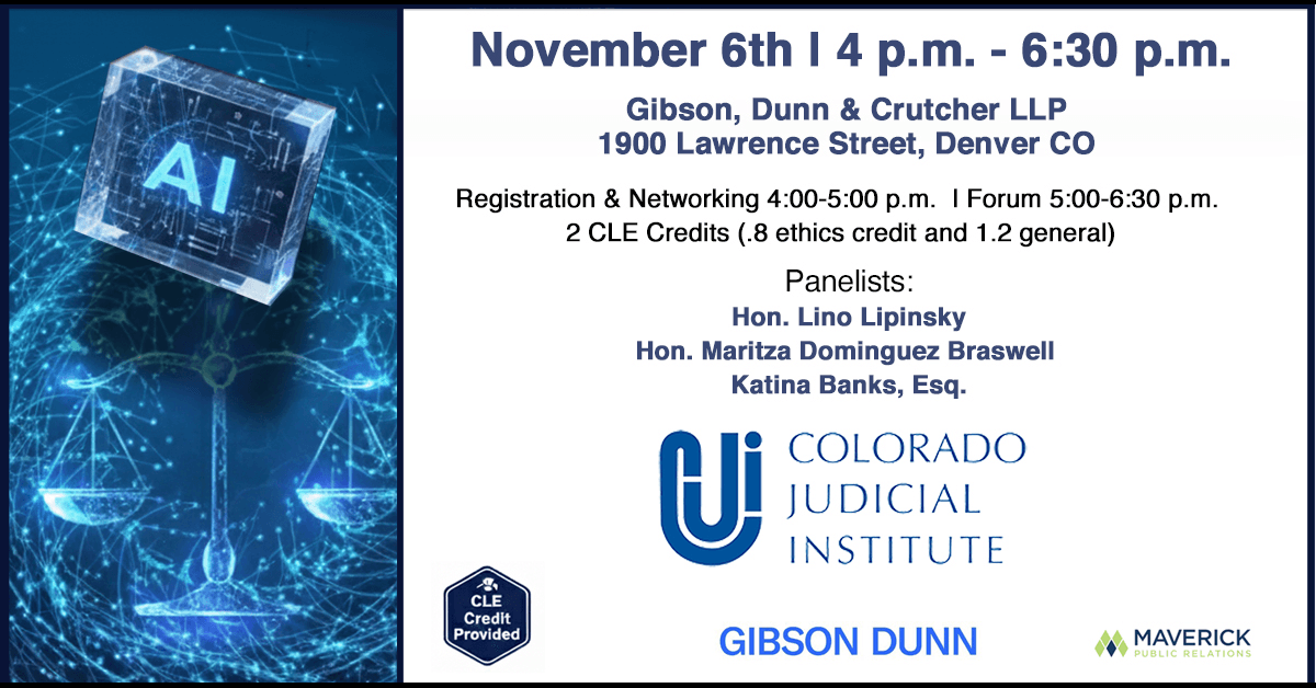 Colorado Judicial Institute to Host AI Forum Addressing Legal Profession Transformation