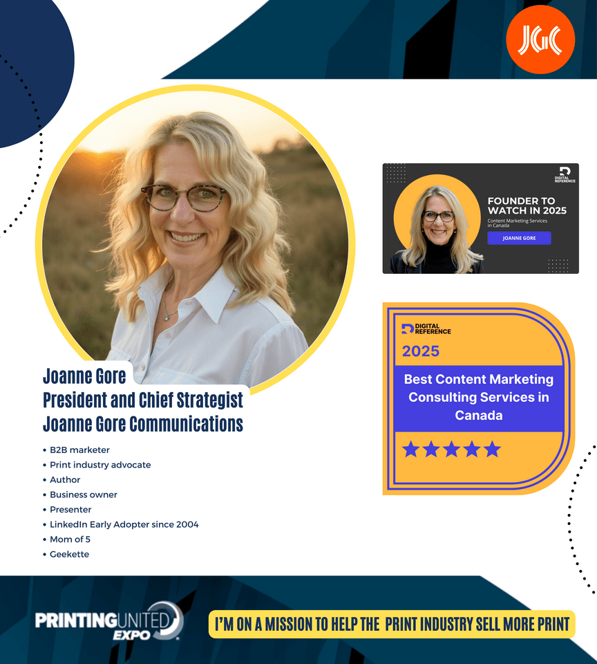 Joanne Gore Recognized with Digital Awards, Set to Lead Key Sessions at PRINTING United Expo 2025