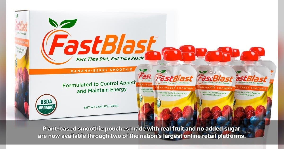 FastBlast Banana-Berry Smoothie Expands to Amazon and Walmart.com