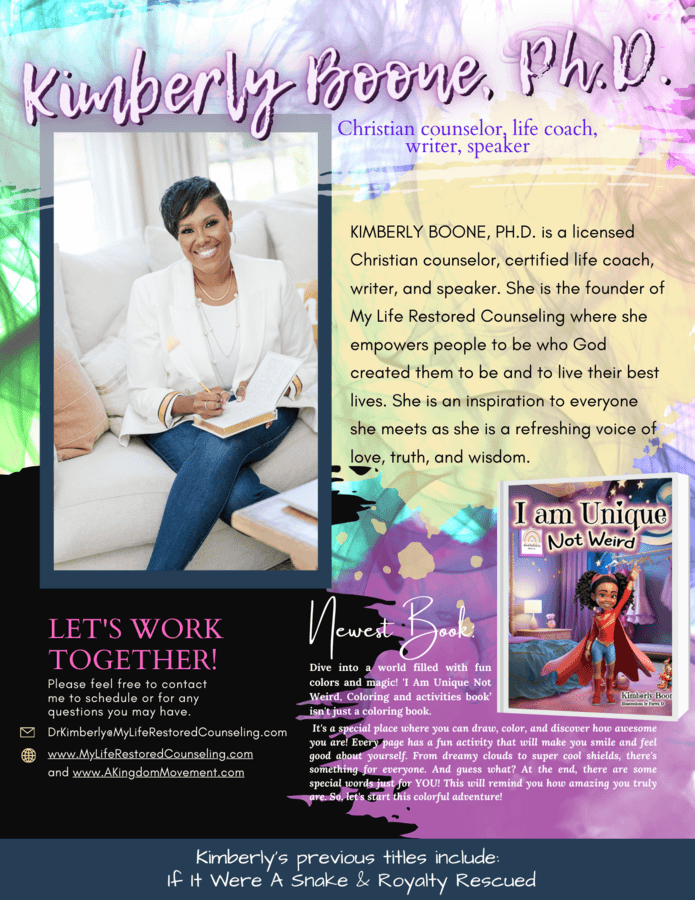 Kimberly Boone PhD's 'I Am Unique, Not Weird' Empowers Children to Celebrate Individuality