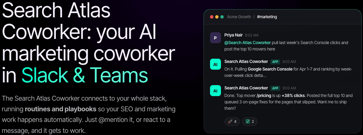 Search Atlas Launches Slack Integration for AI Coworker, Fixes Scheduling Bug